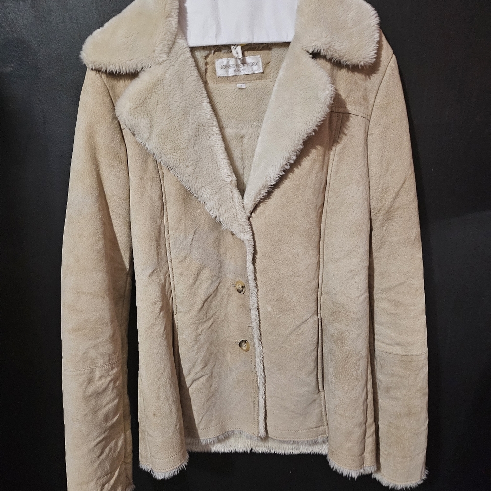 Tan Jones New York Leather Coat